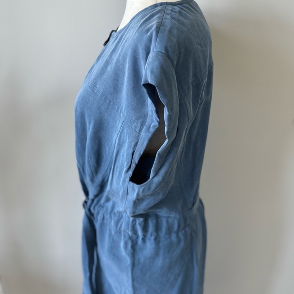 Akris Punto Mini Belted Elegant Blue Dress - Picture 3 of 10